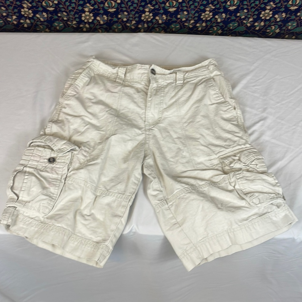 White cargo shorts